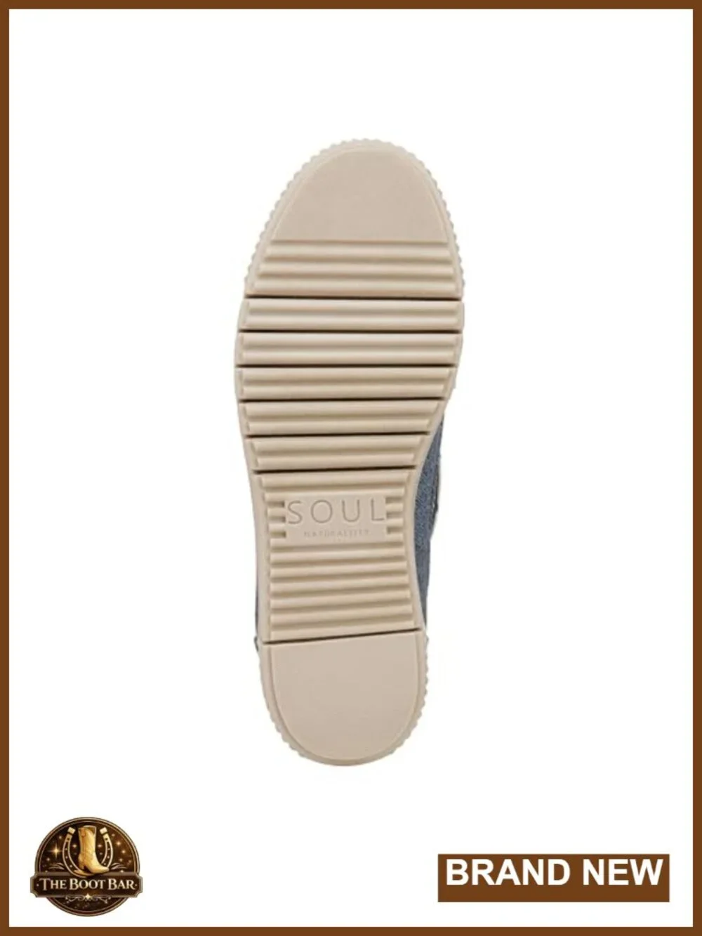 Blue Denim Women's Slip On Boat Shoe with Platform Heel